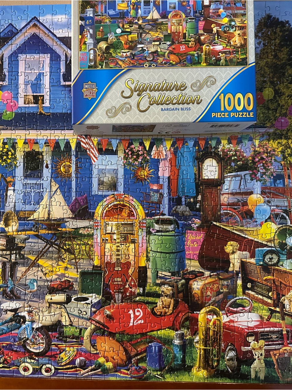 1000 piece jigsaw puzzle Bargain Bliss Yard Sale Signature Collection Masterpcs